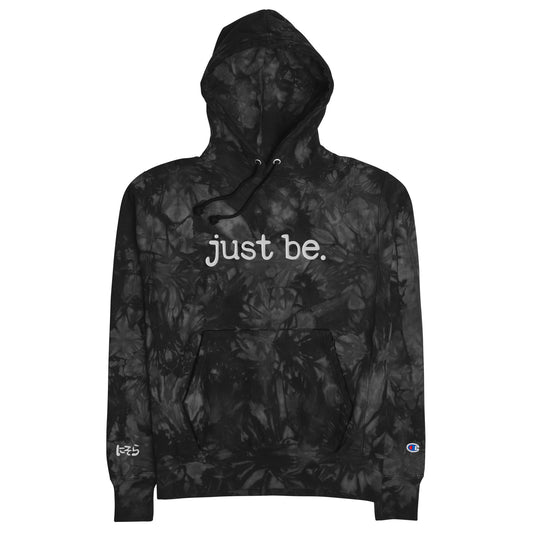 'just be' 1/1 Embroidered Champion Tie-Dye Hoodie
